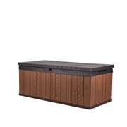 Keter Darwin 100 Gallon Durable Resin Outdoor Deck Box Storage Organization, Brown